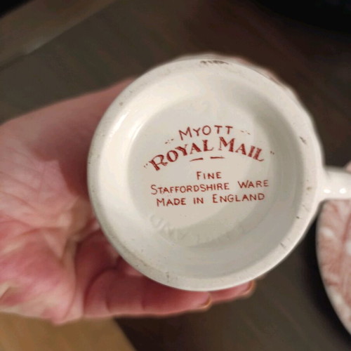 Vintage Myott Royal Mail coffee/tea set used, Staffordshire porcelain