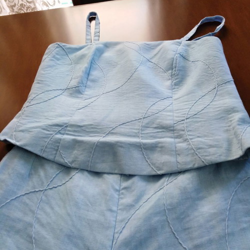 Women's linen suit set blue like new