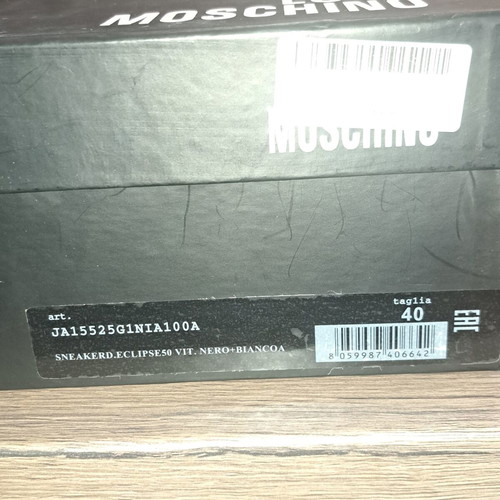 Love Moschino men's black leather sneakers new