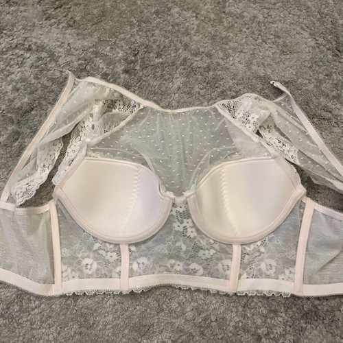 Esmara Lingerie Bustier 75A used, beige lace and tulle