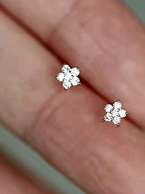 Women's 925 silver earrings with cubic zirconia new, 18k gold plated