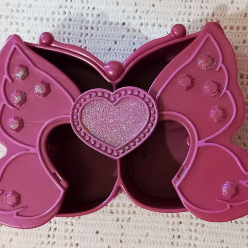 Barbie Glitter Butterfly Jewelry Box Mattel 2005 like new