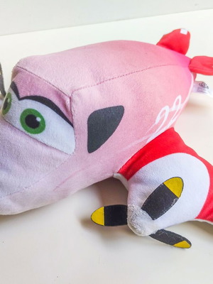 Soft plush toy airplane Disney Cars Planes red pink Rochelle like new