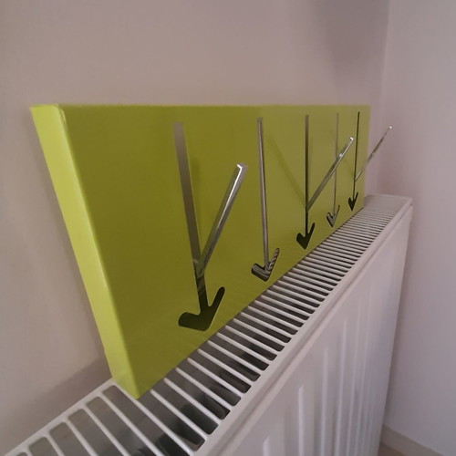 Coat rack new, metal, green color for clothes and jackets