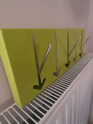 Coat rack new, metal, green color for clothes and jackets