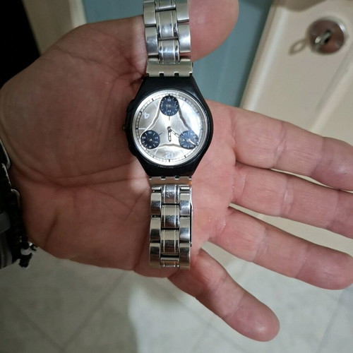 Swatch watch rare model like new, men's gray