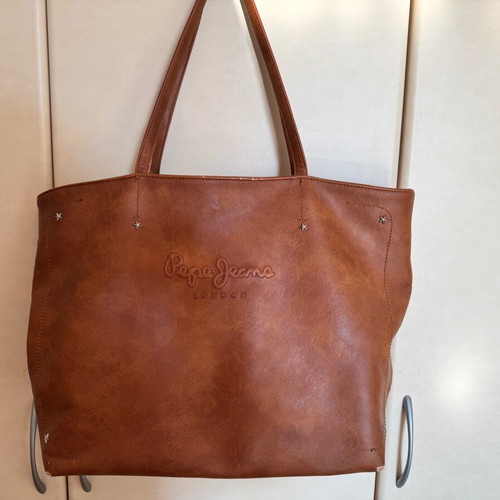 Pepe Jeans shoulder bag used, brown leather shopper