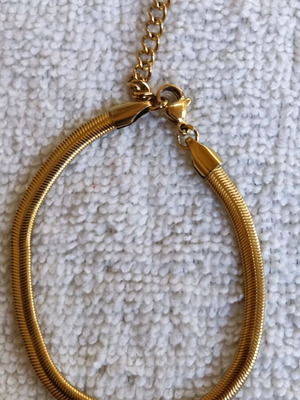 Gold-Plated Stainless Steel Snake Chain bracelet like new, gold color