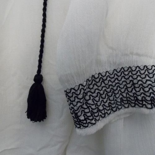 Bershka women's summer blouse used, black and white, size S