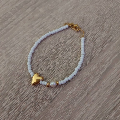 Women's bracelet like new, white and gold