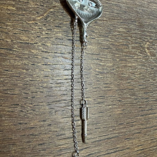 Heart brooch large, new, silver steel