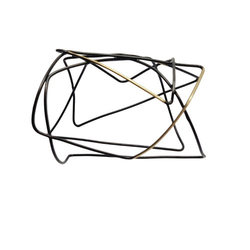 Bracelet cuff type new, black and gold with irregular designs