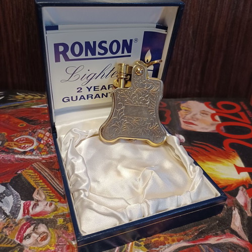Ronson Banjo Oil Lighter unused, brass
