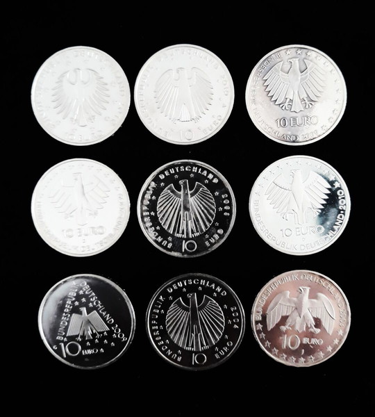 GERMANY 10 EURO 2002-todate   ***SILVER PROOF***  set #1