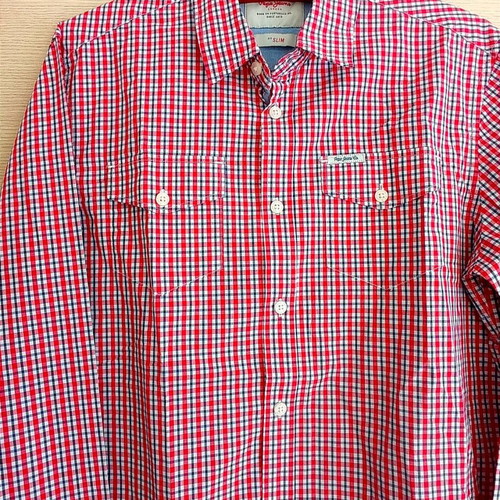 Pepe Jeans London checked shirt used, red, size small