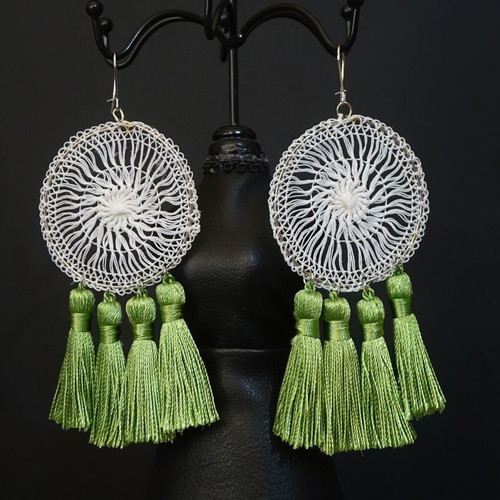 Dreamcatcher earrings new, handmade with tassels