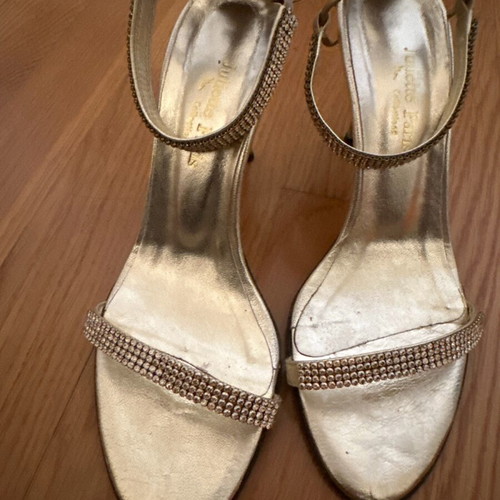 Juliette Paris gold sandals with rhinestones size 39 used