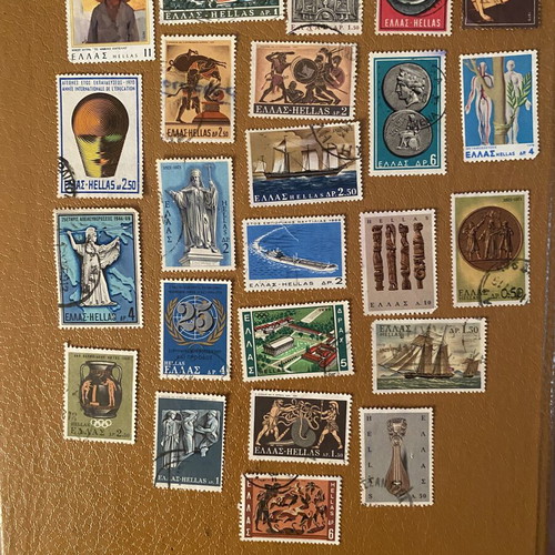 Greek commemorative stamps used, set of 24