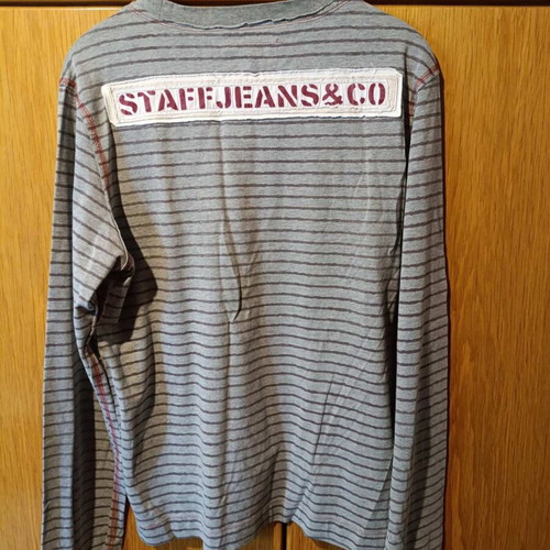 Staff Jeans & Co long-sleeve shirt like new, grey with stripes