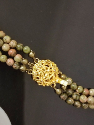 Women's Multistrand Necklace with Natural Semi-Precious Stones New
