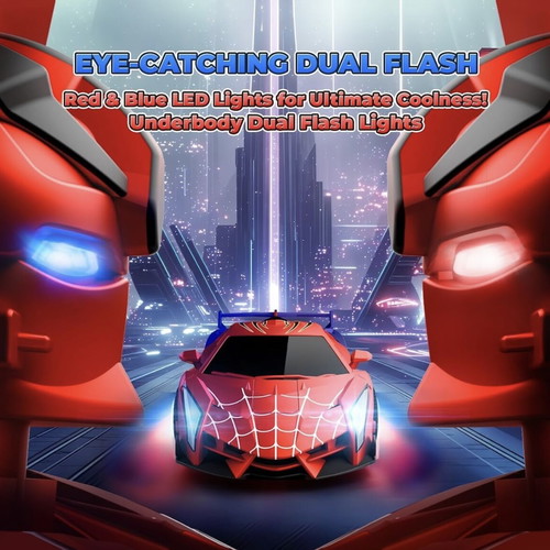 Spider-Man Transforming Remote Control Car 2-in-1 with LED Lights