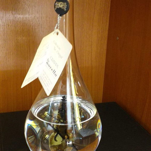Italian grappa in handmade blown glass bottle new