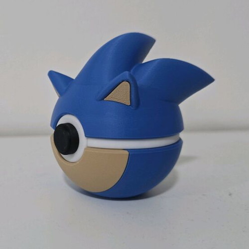 Sonic Pokéball 3D printed figure with keychain gift