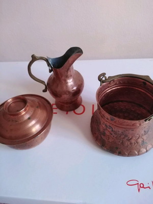 Antique small copper decorative vessels used