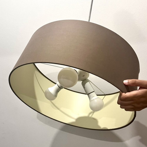 Set of three ceiling lights, grey, brown and black
