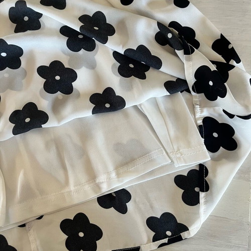 Mini dress used white with black flowers size Large