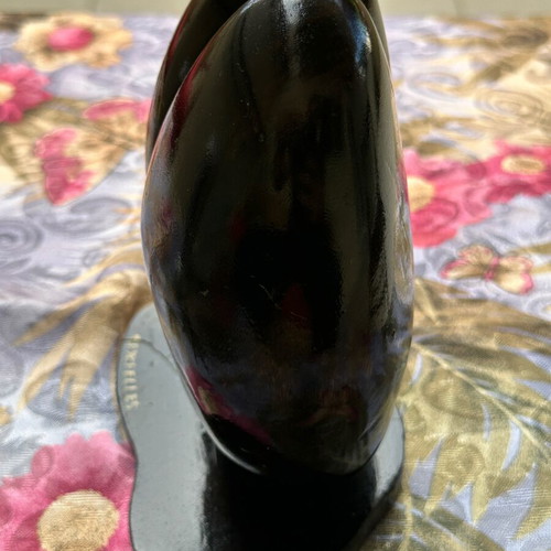 Vintage wooden Seychelles decorative figurine used, coconut