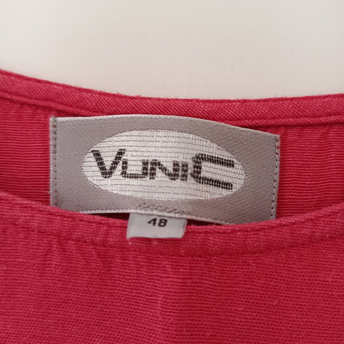Vunic sleeveless women's dress like new, fuchsia linen blend