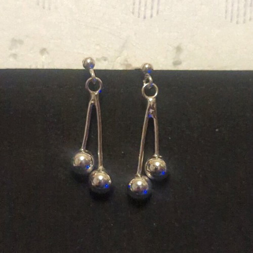 Silver earrings new with two cherries design