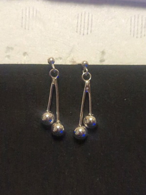 Silver earrings new with two cherries design