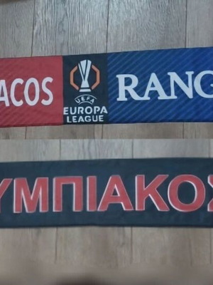 Olympiacos vs Rangers Match Day Scarf UEFA Europa League like new