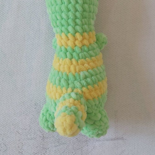 Handmade knitted dinosaur new with velvety yarn