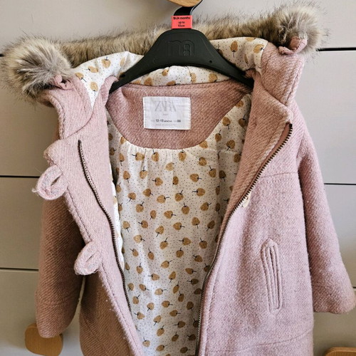 Zara wool coat 12-18 months like new, lined