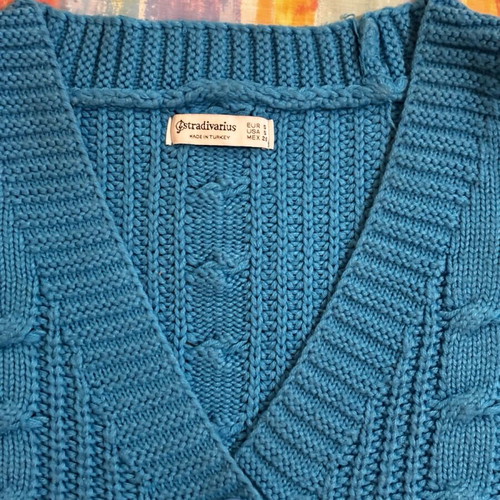 Blue knitted cardigan used Star Body H, size S