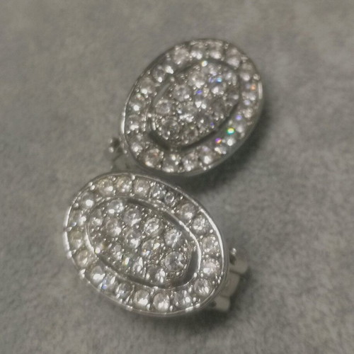 Vintage Faux Bijoux Clip Earrings silver like new