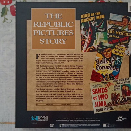 The Republic Pictures Story LaserDisc like new, documentary