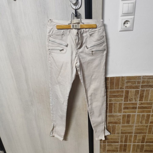 Zara elastic women's pants, ecru, size 34