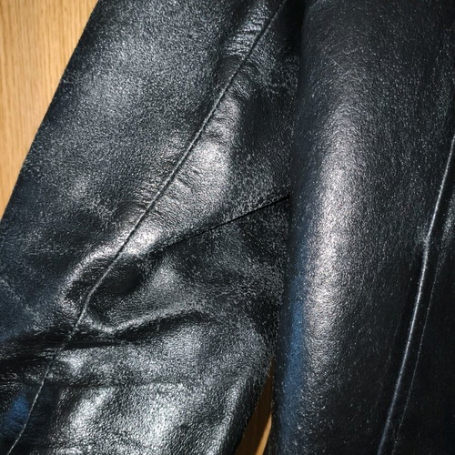 Leather women's jacket used, small, black
