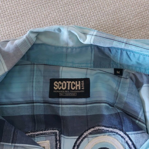 Scotch & Soda short-sleeve shirt blue like new, size M for 16 years