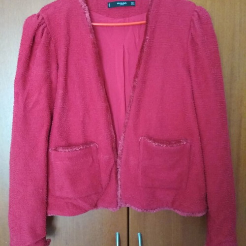 Mango tweed jacket fuchsia used with pockets