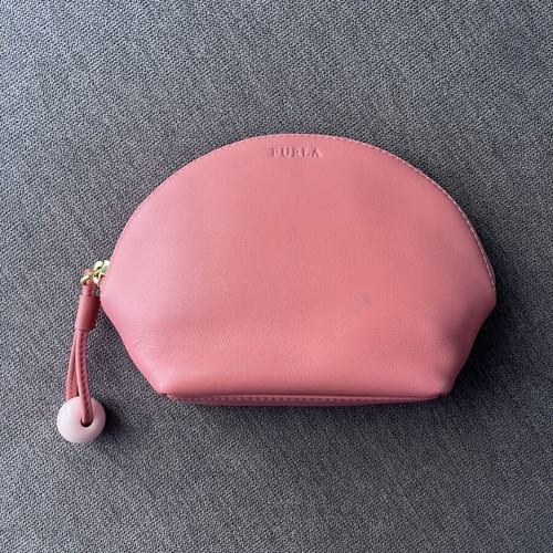 Furla small leather wrist bag, coral pink