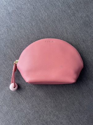 Furla small leather wrist bag, coral pink