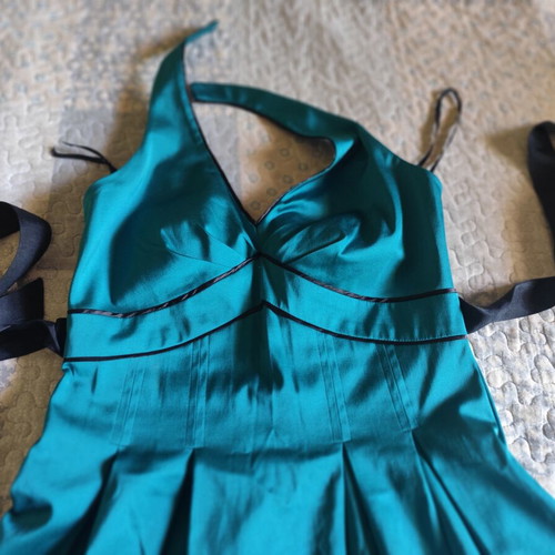 Cocktail dress Steps like new, emerald with black details