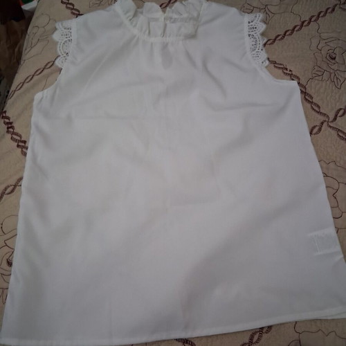 Sleeveless blouse new, white, for girls 11-12 years old
