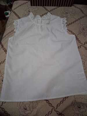 Sleeveless blouse new, white, for girls 11-12 years old