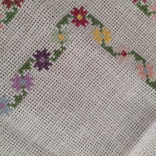Embroidered handmade tablecloth 61x61 cm like new